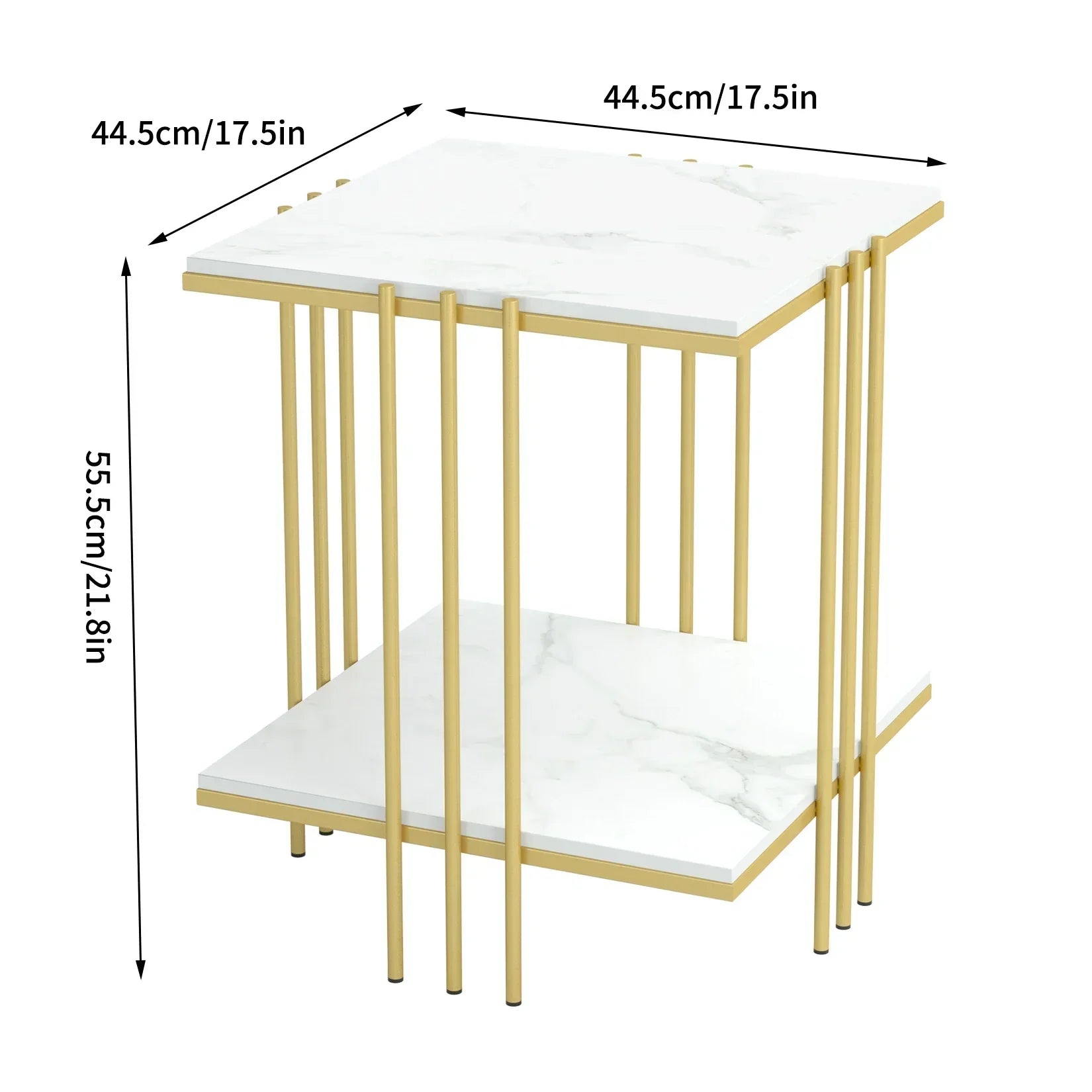 Tea Table End Table Office Coffee Table Square Marble Shelf Small Desk